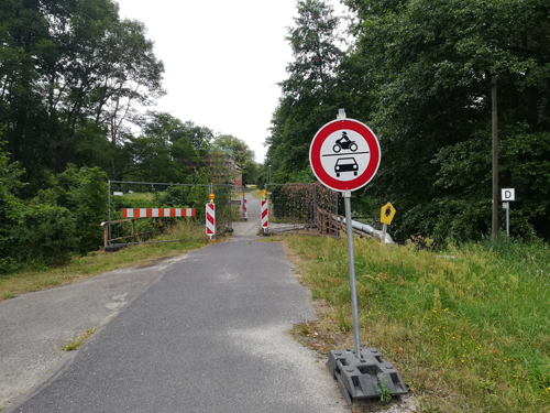 Brücke an der Staakmühle für Autos gesperrt Brücke an der Staakmühle für Autos gesperrt